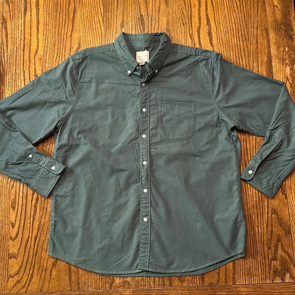 American Eagle men’s casual button down size XL, green